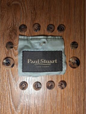 Paul Stuart Horn Buttons 12 Pcs Brown Beige Suit Sport Coat